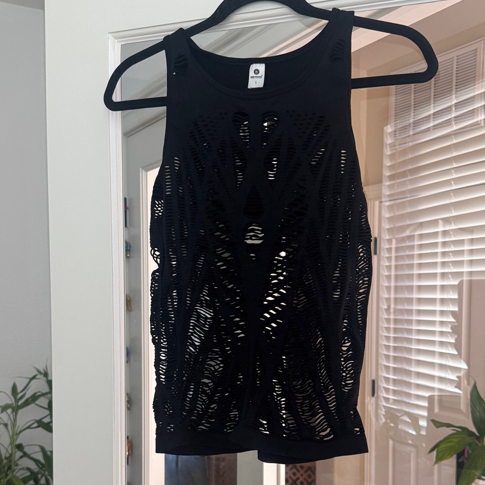 90 Degree By Reflex Black Laser-Cut Tank Top